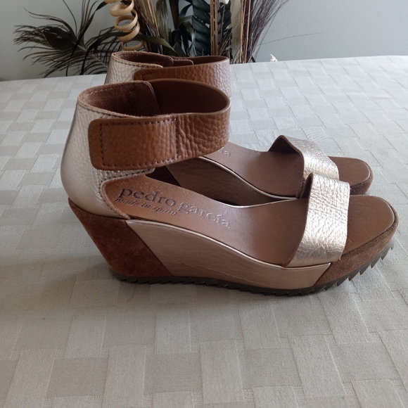 Pedro Garcia Fidelia Wedge Sandals in Hazelnut - Picture 5 of 16